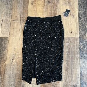 Jessica Simpson Blanca Black Sequin Skirt Size Small NWT